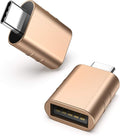 Syntech USB C to USB Adapter [2 Pack] USB C Male to USB3 Female Adapter Compatible with iPhone 16 Pro Max iMac iPad mini/Pro 2021 MacBook Pro Air 2023 and Other Type C Devices, Gold