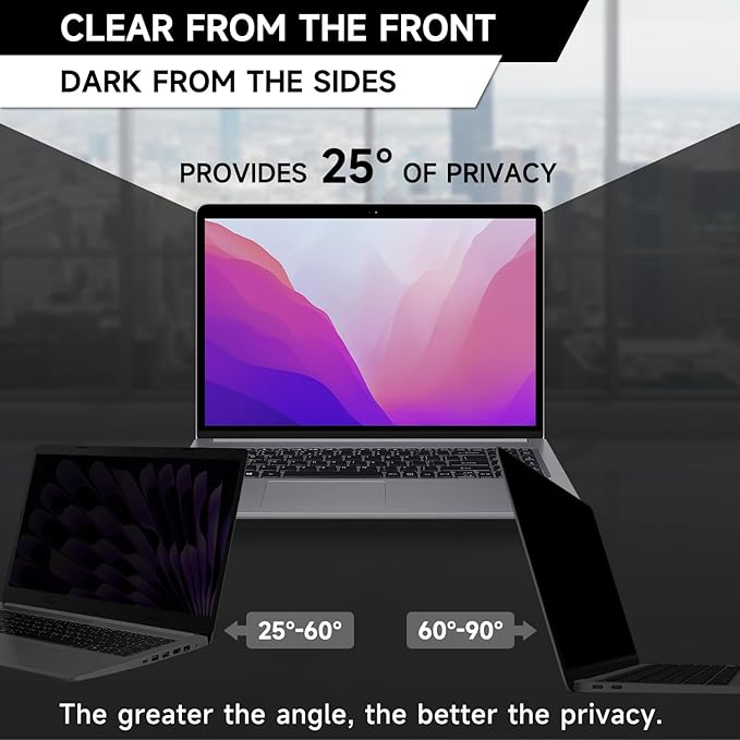 2 Pack Privacy Screen Compatible with MacBook Air 15 Inch Screen Protector (2023-2025, M2, M3, M4 Chip), Anti Blue Light Glare & Anti Scratch Computer Privacy Shield for Mac Air 15.3"