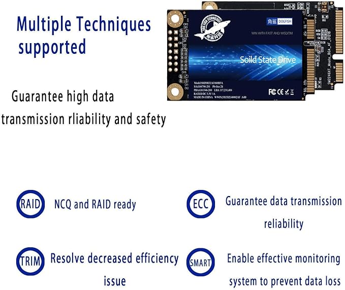 SSD mSATA 120GB Dogfish Internal Solid State Drive High Performance Hard Drive for Desktop Laptop SATA III 6Gb/s (120GB MSATA)