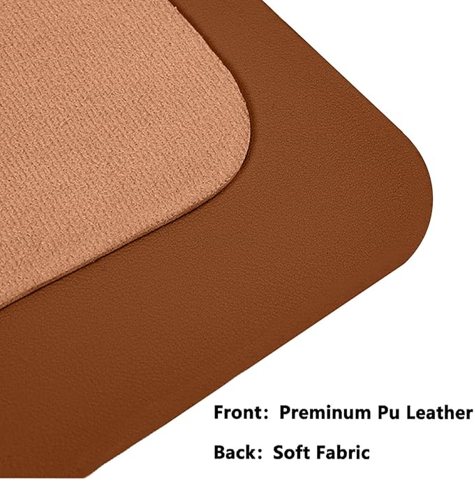 PU Leather Desk Pad Protector Gaming Mouse Pad Non Slip Desk Mat for Keyboard and Mouse Waterproof Desk Writing Pad for Office and Home Desk Accessories(Brown, 23.6 * 11.8)