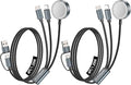 2Pack 4FT Upgraded 3 in 2 Multi Charging Cable for Apple Watch Charger Travel Essentials iWatch Charger Fast Charging Compatible with iWatch Ultra/SE/10/9/8/7/6/5/4/3/2/1,iPhone16/15/14/13/Galaxy S24