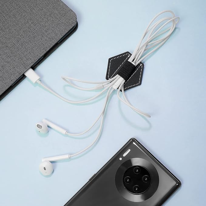 Pajean 10 Pieces Notebook Pen Loop Holder Self Adhesive Leather Pen Holder for Notebook, Hexagon Elastic Loop Designed for Notebooks,journals,calendars,planners,tablet Case Office