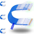 Rapink Patch Cables Cat6/ Cat6a 7ft (24 Pack) Slim, Cat6a Ethernet Patch Cable 10G Support, Snagless Cat 6 Patch Cable for Patch Panel to Switch, Flexiable Cat6 Ethernet Cable Blue