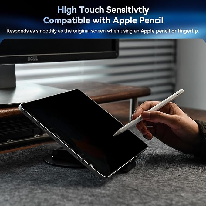 Privacy Screen Protector Compatible With iPad 10.2 inch(9th/8th/7th Gen, 2021/2020/2019), Anti Glare Blue Light Spy Filter Private, High Sensitive Bubble-Free Easy Install Black Security Screen Shield