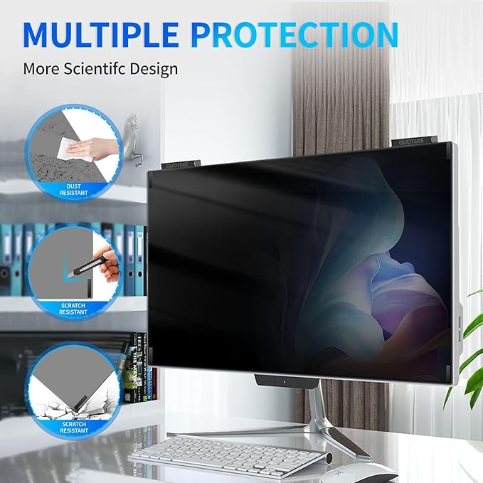Magnetic Computer Privacy Screen 23.6 inch, Hanging Privacy Screen for Computer Monitor for 16:9 Frameless Monitor, Acrylic Eye Protection Anti Glare Blue Light Computer Screen Privacy Filter