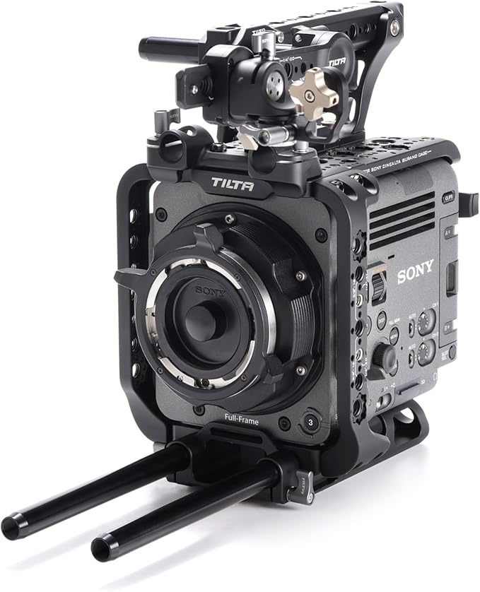 Tilta Camera Cage Compatible with Sony BURANO | Arri Rosettes, 1/4"-20 and 3/8"-16 Threads | w/Top Handle, Left/Right Side Arm, Battery Plate (Full Camera Cage Plus)