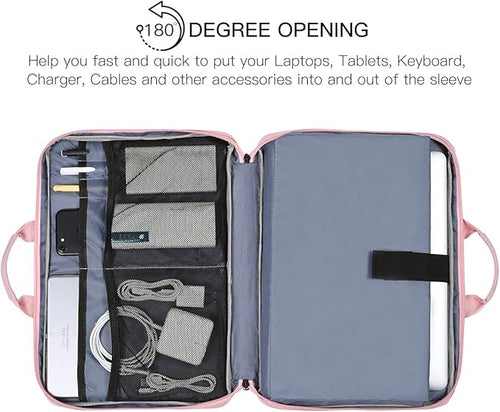 11.6-12.9 Inch Laptop Bag Sleeve Women Ladies TSA Briefcase for Macbook Neo 13 A18 Pro A3404, 13" iPad Pro M5 M4, iPad Air 13 M4 M3 2026 2025, iPad 12.9", Acer Lenovo Dell Chromebook 11.6" Case, Pink