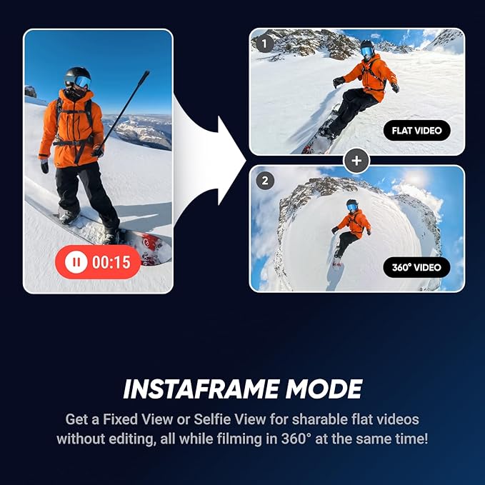 Insta360 X5 Get-Set Bundle - Waterproof 8K 360° Action Camera, Leading Low Light, Invisible Selfie Stick Effect, Rugged and Replaceable Lens, 3-Hour Battery, Built-in Wind Guard, Stabilization