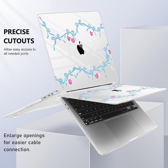 for MacBook Pro 16 inch Case 2019 2020 Release Model A2141, Plastic Hard Shell Cover with Keyboard Cover & Screen Protector for MacBook Pro 16 inch with Touch Bar & Touch ID, Cherry Bow