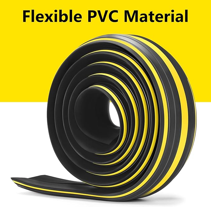 10 ft Floor Cable Cover Protector, Heavy Duty PVC Duct Easy to Unroll, Prevent Trip Hazard for Home Office or Outdoor Settings