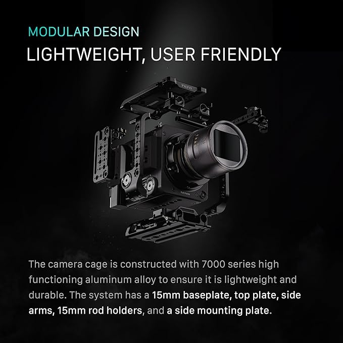 Tilta Camera Cage Compatible with Sony BURANO | Arri Rosettes, 1/4"-20 and 3/8"-16 Threads | w/Top Handle, Left/Right Side Arm, Battery Plate (Full Camera Cage)