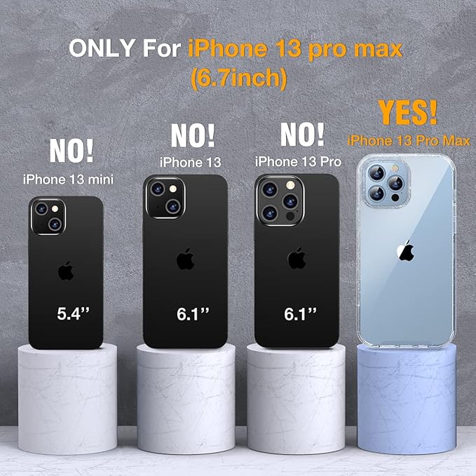 Miracase Glass Case for iPhone 13 Pro Max 6.7 inch, Upgrade Full-Body Clear Bumper Case with Built-in 9H Tempered Glass Screen Protector for iPhone 13 Pro Max, Clear Glitter