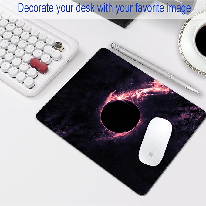 Sci-Fi Galaxy Mouse Pad Personalized Planet Design Computer Laptop Non-Slip Rubber Mousepad 9.5x7.9 Inch