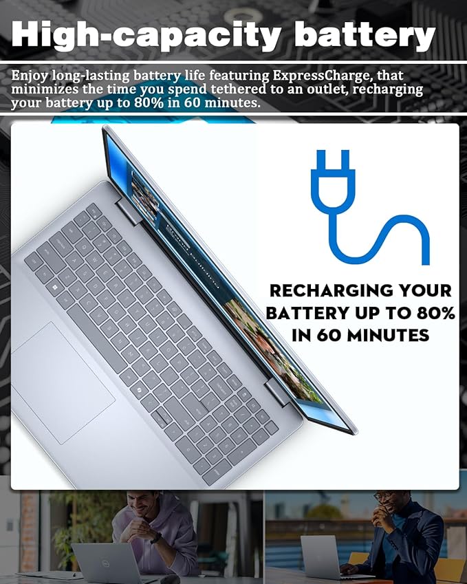 Dell Inspiron 16 Business Laptop - 16'' Touchscreen FHD+ Dsiaplay, Intel 10-Core 7 150U(Up to 5.4GHz) Express Charge, Backlit Keyboard, Windows 11 pro, Fingerprint (64GB RAM | 1TB SSD