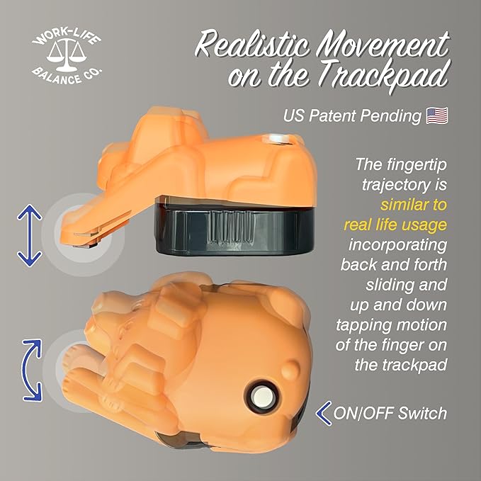 Laptop Trackpad Jiggler -AA Battery lasts 6 months -Undetectable -Cordless Mouse Jiggler -Does Not Work on DeII -Keeps Touchpad Active, Laptop Awake -Mechanical Mouse Mover -ON/Off Switch (Orange Dog)
