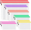 Umriox Zipper Bags, 6 Assorted Size (6 Colors, 12 Packs), Project Bags for Cross Stitch, Mesh Zipper Pouch for Office Supplies Travel Accessories and Board Games Storage