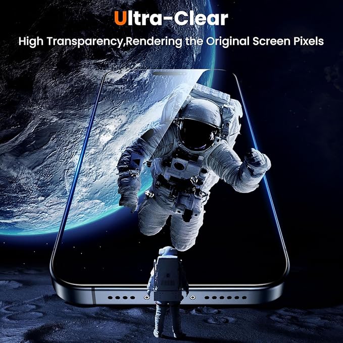 UniqueMe for iPhone 15 Pro Screen Protector - [Military Grade Shatterproof & 9H+ Hardness] Screen Protector 15 Pro Tempered Glass Full Coverage Protection, Easy Installation, 2 Packs
