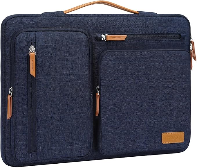 MOSISO 360 Protective Laptop Case 14 inch, 14 inch Laptop Sleeve Compatible with HP Lenovo Dell ASUS Acer, HP, Dell Latitude, Lenovo, Side Open Carrying Case with 4 Zipper Pockets&Handle, Navy Blue