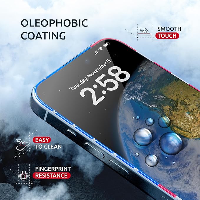 Screen Protector for iPhone 14 Pro Max - 2 Pack (USA Flag & Classic Black) Tempered Glass 9H Hardness, Full Coverage, Anti-Fingerprint Coating for iPhone 14 Pro Max Screen Protector