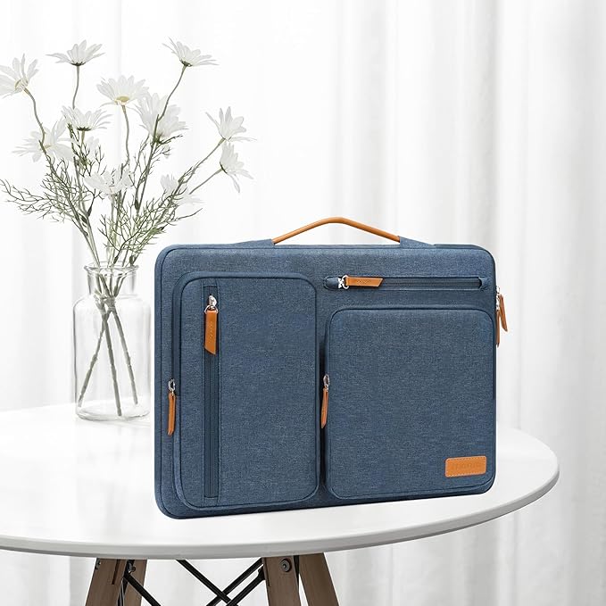 MOSISO 360 Protective Laptop Case 16 inch, 15-15.6 inch Laptop Sleeve Compatible with MacBook Pro 16, HP, Acer, Dell, Lenovo, ASUS, Side Open Carrying Case with 4 Zipper Pockets&Handle, Haze Blue
