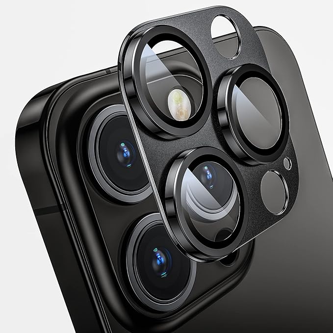 Camera Lens Protector for iPhone 14 Pro / iPhone 14 Pro Max, Alloy Metal Camera Cover with Tempered Glass Screen Protector Accessories,Case Friendly,Scratch Resistant,Easy to Install - Space