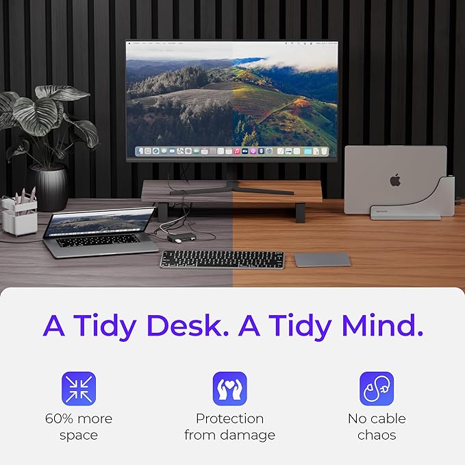 Dock for 13" 15" 16" MacBook Pro - Docking Station - Connect w/Two Thunderbolt 4 USB-C Ports - Mac Docking Station Hub for MacBook Pro 13, 15, 16 (2016-2020, 13" M1 & M2 2022) with Touch Bar