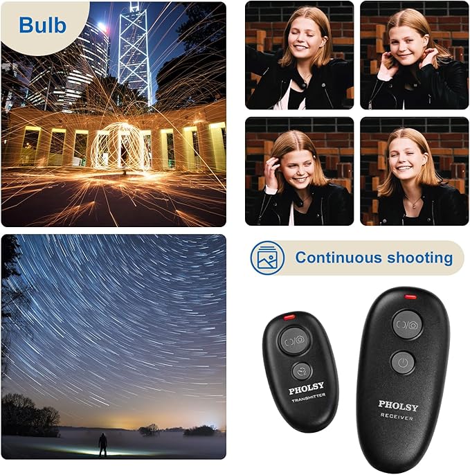 PHOLSY for Sony Shutter Release S8 Wireless Remote Shutter for Sony a1 a9 a9-ii a7 a7 ii iii iv, 7R-ii a7R-iv a7S a7S-iii ii, a6600 a6500 a6100 RX100M6 RX100M7 HX99 HX90 HX350 Replace Sony RM-SPR1