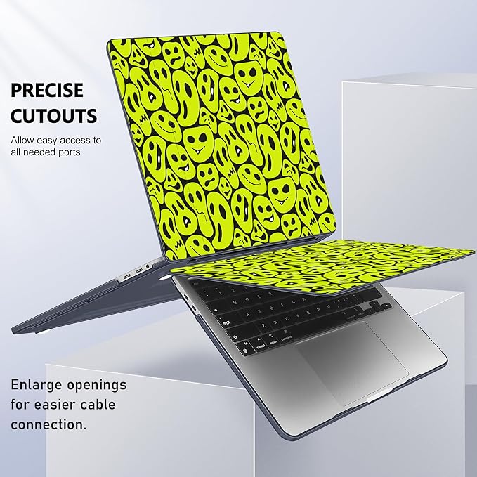for MacBook Pro 16 inch Case 2019 2020 Release Model A2141, Plastic Hard Shell Cover with Keyboard Cover for MacBook Pro 16 inch with Touch Bar & Touch ID, Distorted Emoticon