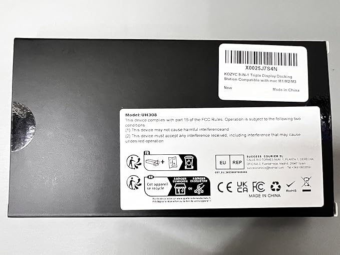 USB C Docking Station 3 Monitors Compatible with Mac/Windows, KOZYC Triple Display Docking Station with 3xHDMI(4k60Hz/30Hz+1080p), 3xUSB 3.0, SD/TF, 100W PD with HDMI Splitter Extend Display 3 Monitor