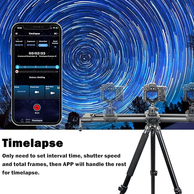 Konova New G1 Wireless Motorized Integrated Carbon Slider for Video, Time Lapse, Stop Motion, Parallax Panormaic Shooting (80cm (31.5"))