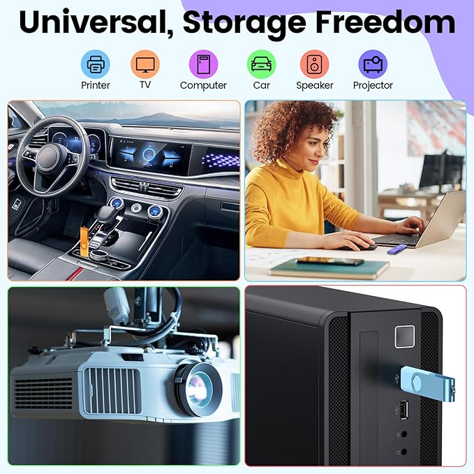 Kepmem 10 Pack 8GB USB Flash Drive, 8 GB Multipack USB 2.0 Memory Stick Thumb Drives Jump Drive Pen Drive Bulk with Lanyard for PC Laptop Computer