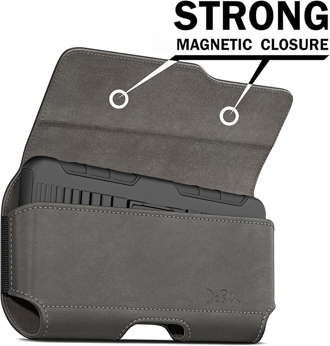 DeBin Case for Galaxy A15 A25 A35 A54 5G A53 A52 A51 A50 A20 Note 20 10+ Note 9 8 XCover Pro S24 FE S23 FE Cell Phone Belt Holder Holster Clip Pouch Cover (Fits Samsung with Otterbox Case) Pewter