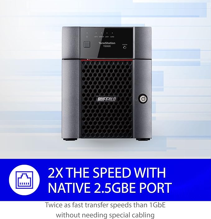BUFFALO TeraStation 3420DN 4-Bay SMB 4TB (2x2TB) Desktop NAS w/Hard Drives Included Network Attached Storage