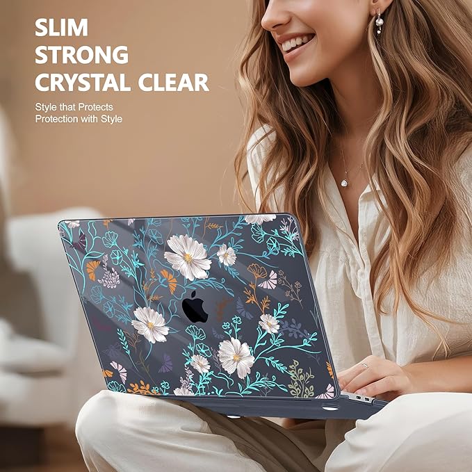 for MacBook Pro 16 inch Case 2019 2020 Release Model A2141, Plastic Hard Shell Cover with Keyboard Cover & Screen Protector for MacBook Pro 16 inch with Touch Bar & Touch ID, Rustic Flowers