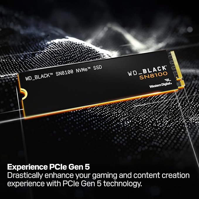 WD_BLACK 4TB SN8100 NVMe SSD Internal Solid State Drive - Gen 5 PCIe 5.0x4, M.2 2280, Seq. Read Speeds Up to 14,900 MB/s, Best for AI Applications, Gaming, and Video Editing - WDS400T1X0M