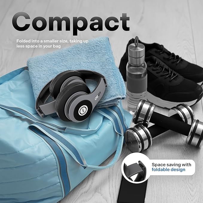 iJoy Bluetooth Headphones Over Ear, Wireless and Wired Foldable Headset Built-in Microphone, FM, Micro SD Card Slot - (Green) Adults Kids Men Women