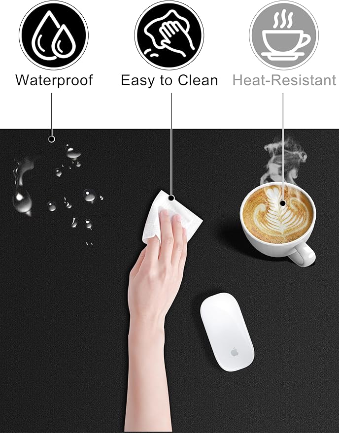 TopMade Wireless Charging Mouse Pad, 31.5"x11.81" XL Large Gaming Mousepad, Waterproof Desk Pad with Ultra-Smooth Surface, Non-Slip Base, Computer Keyboard Mat for MacBook, PC, Laptop