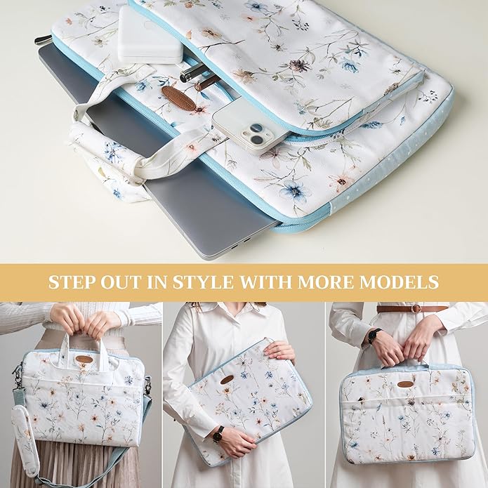 Maison d'Hermine Laptop bag with front pocket Stain and water repellent Cotton canvas