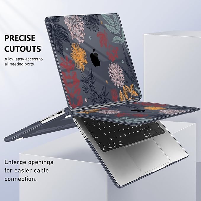 for MacBook Pro 16 inch Case 2021 2022 2023 2024 Release A3186 A3403 M4 A2991 M3 A2780 M2 A2485 M1 Pro/Max, Hard Shell Case with Screen Protector & Keyboard Cover, Autumn Leaves