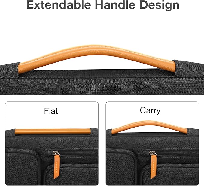 MOSISO 360 Protective Laptop Case 13 inch, 13 inch Laptop Sleeve Compatible with MacBook Air M4 M3 M2 M1 2025-2018/Pro M2 M1 2025-2016, Side Open Carrying Case with 4 Zipper Pockets&Handle, Black