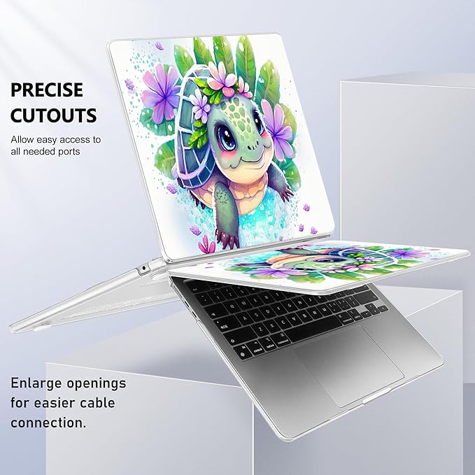 Case for MacBook Air 15 Inch 2025 2024 2023 Release M4 A3241 M3 A3114 M2 A2941, Hard Shell with Screen Protector & Keyboard Cover, Compatible with Touch ID, Tortoise