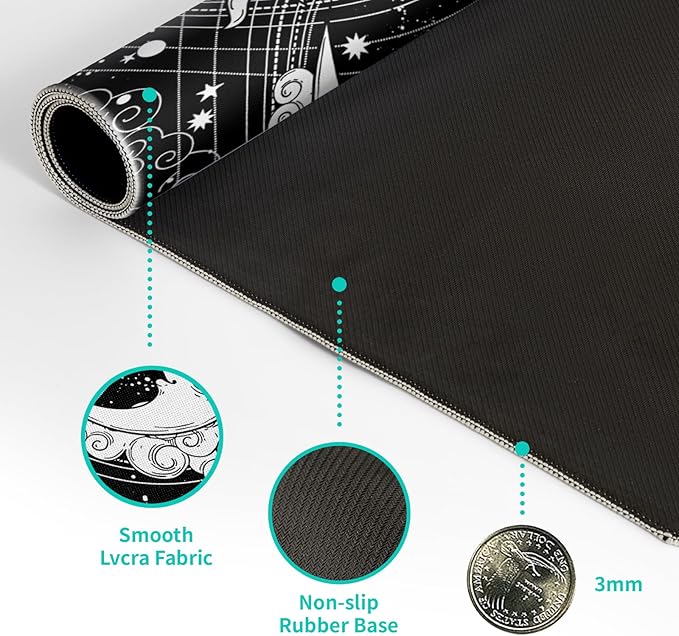Magic Astrology Extended Big Mouse Pad Large, Gaming Mouse Pad Desk Pad,31.5x11.8 Inch Long Computer Keyboard Mouse Mat Black Mousepad with 3mm Non-Slip Base and Stitched Edge for Gaming and Office