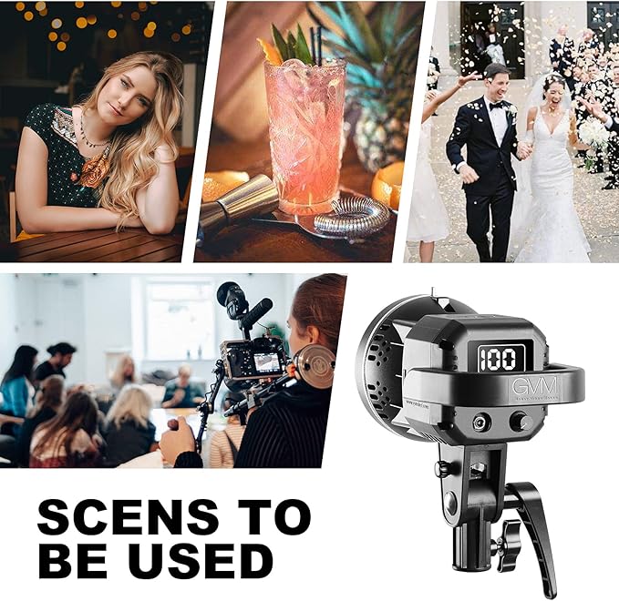 GVM Great Video Maker 80W CRI97+ Video Lights with Bowens Mount Color Temperature 5600K Dimmable LED Continuous Lighting Spotlight Photography Shooting Light with Reflector (80W + Filter) (VC-P80S)