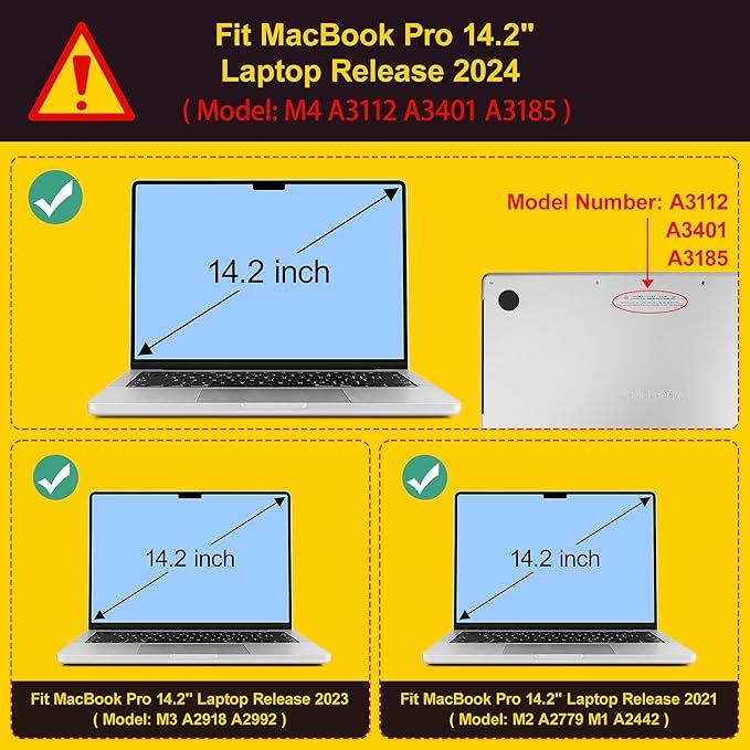Tuiklol for M4 MacBook Pro 14 Inch Case 2024-2021 Release A3112 A3401 A3185, M3 A2918 A2992/M2 A2779/M1 A2442 Pro/Max Chip,Hard Shell Case with Screen Protector for Touch ID, Plum Blossom