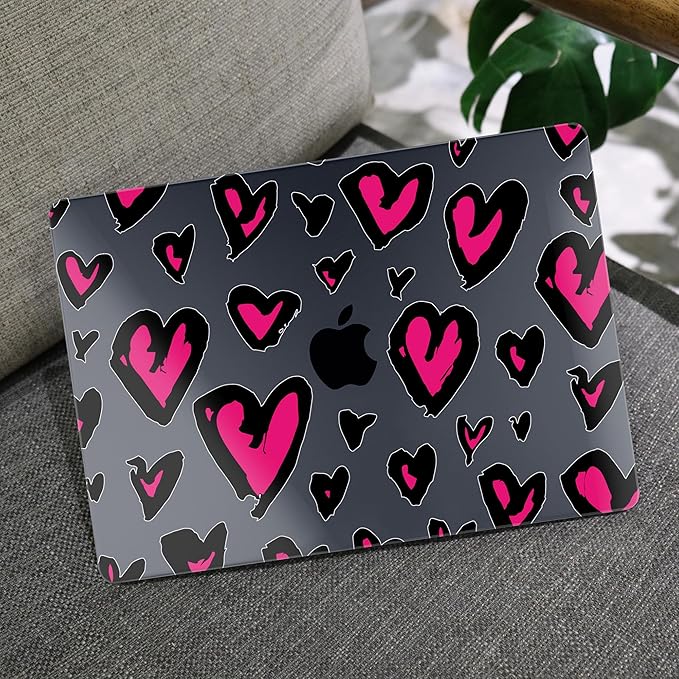 MEEgoodo for M4/M3/M2 MacBook Air 15.3 inch Case 2025 2024 2023, Case Fit Model (A3241/A3114/A2941) for MacBook Air 15 inch, Laptop Hard Shell with Keyboard Cover, Handwritten Heart