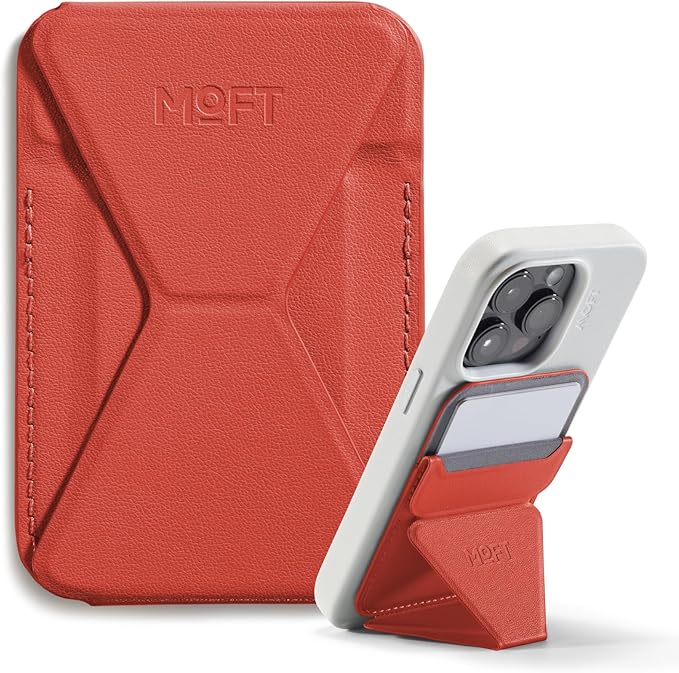 MOFT Magnetic Wallet Stand Compatible with iPhone 16/15/14/13/12 Series, Angle Adjustment & Magsafe Compatible MOVAS Phone Stand,Sunset