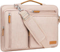 MOSISO 360 Protective Laptop Shoulder Bag,13-13.3 inch Computer Bag Compatible with MacBook, HP, Dell, Lenovo, Asus Notebook,Side Open Messenger Bag with 4 Zipper Pockets&Handle, Khaki