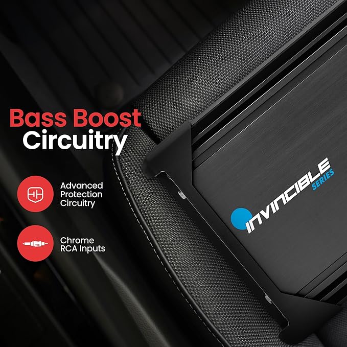 Pyle 1Channel 2000W Class D Car Audio System Amplifier, 14"Invincible Monoblock Series Amp, Advanced Protection Circuitry, PWM Power Supply, 5-Way Protection, Lightweight & Compact Design, LPF Control