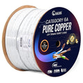 Newyork Cables | Cat6A Plenum (CMP) Cable 1000ft, 750MHz, PoE++ (4PPoE) | 100% Solid Bare Copper 10GB High Speed Ethernet Cable | 23AWG 4 Pair (UTP) Solid Conductors Available in 7 Colors (White)