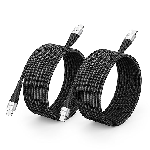 Long USB C to USB C Cable 10FT 2Pack, USB C Charger Cable 100W Fast Charging Cord Braided, Type C Cable for iPhone 16 15/15Plus/15Pro/Max, MacBook Pro/Air, iPad Pro/Air/Mini,Samsung,Pixel,Laptop